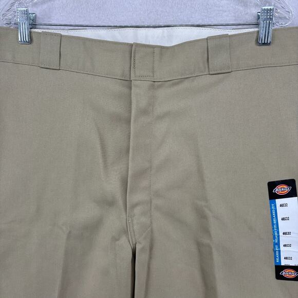 DICKIES Pants Mens 40x32 877 Relaxed Fit Work Flannel Lined Twill Beige NEW - Picture 4 of 16